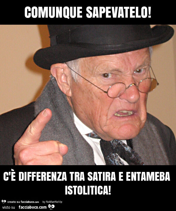 Comunque sapevatelo! C'è differenza tra satira e entameba istolitica