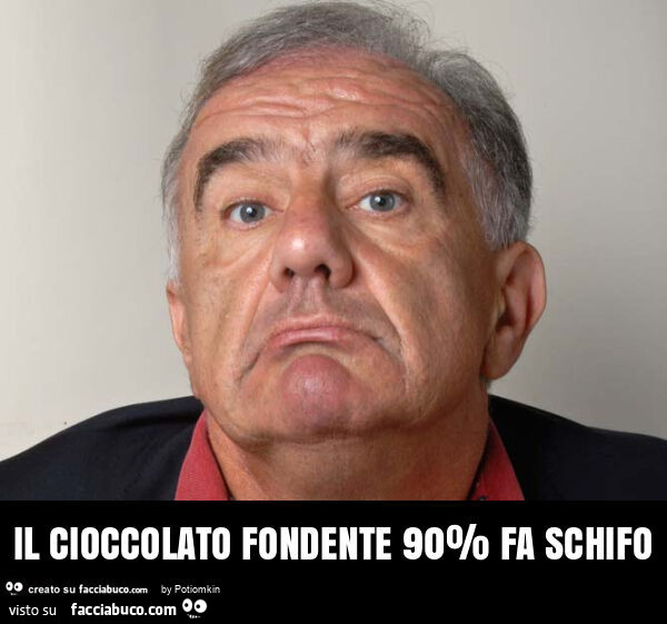 Il cioccolato fondente 90% fa schifo