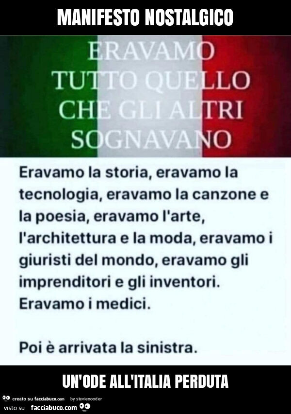 Manifesto nostalgico un'ode all'italia perduta