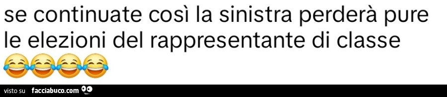 Se continuate così la sinistra perderà pure le elezioni del rappresentante di classe