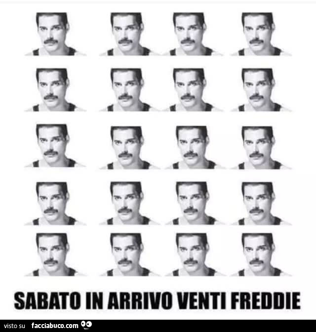 Sabato in arrivo venti freddie